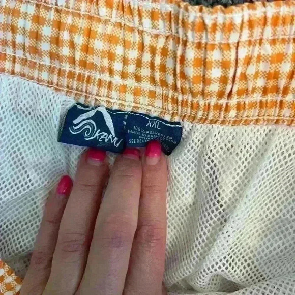 Kanu Surf Mens Monaco Orange and White Swim Shorts - NEW - Picture 3 of 4